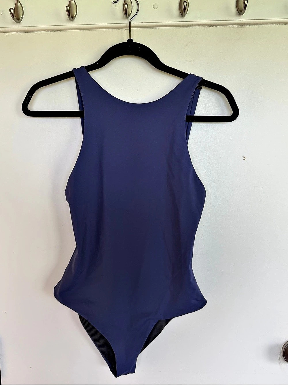 ACACIA navy blue  Striped One-Piece Swimsuit Like New